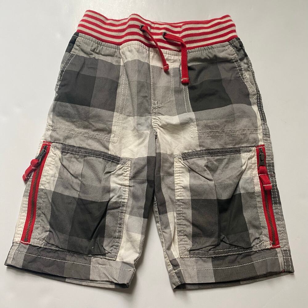 Mini Boden Black & White Check Plaid Shorts